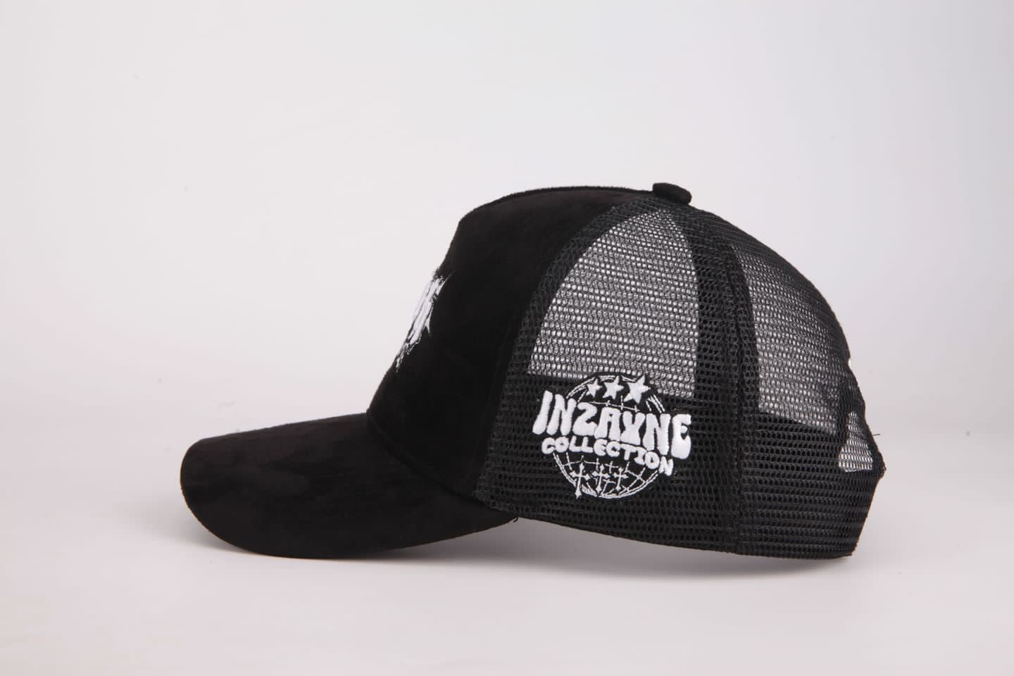 FAITH OVER FEAR SUEDE TRUCKER HAT BLACK