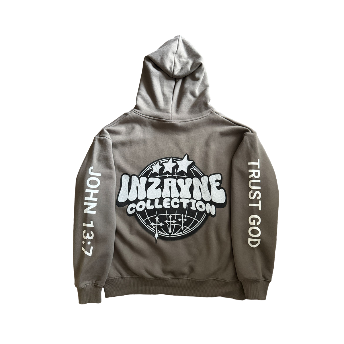 TRUST GOD HOODIE "STONE GRAY"