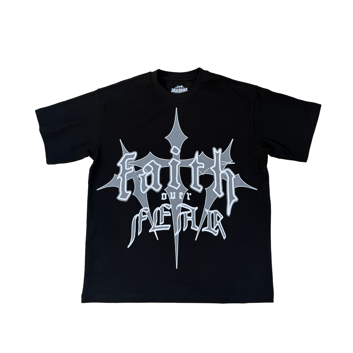 CAMISETA FE SOBRE MIEDO NEGRO