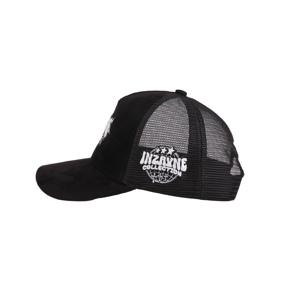 FAITH OVER FEAR SUEDE TRUCKER HAT "BLACK"