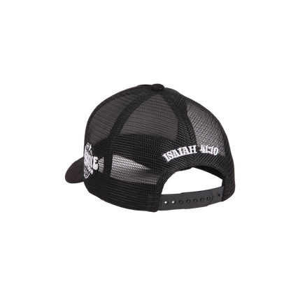 FAITH OVER FEAR SUEDE TRUCKER HAT "BLACK"