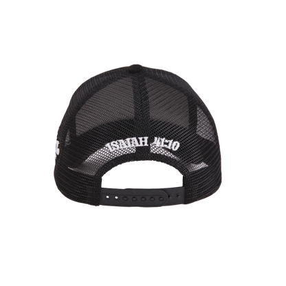 FAITH OVER FEAR SUEDE TRUCKER HAT "BLACK"