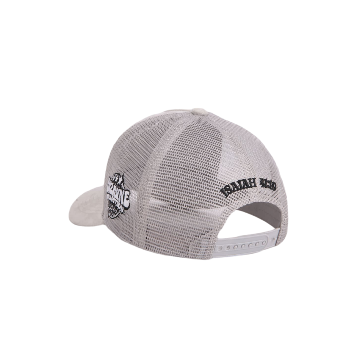 FAITH OVER FEAR SUEDE TRUCKER HAT "LIGHT GRAY"