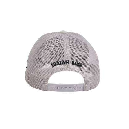 FAITH OVER FEAR SUEDE TRUCKER HAT "LIGHT GRAY"